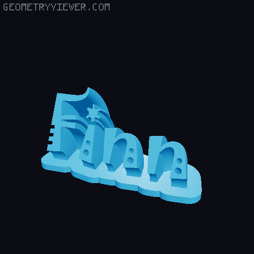 Sweeping crazy name tag 3D model thumbnail