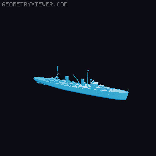 HMAS Sydney (II) 1:1000 scale 3D model thumbnail