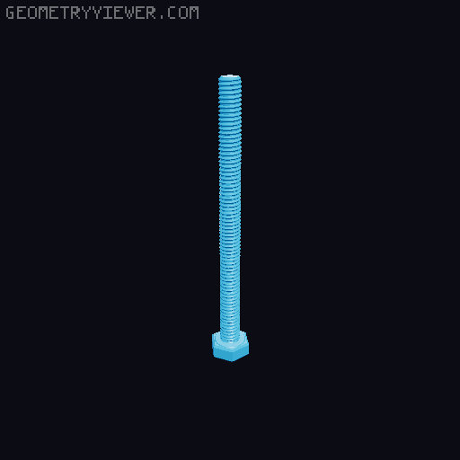 Hundreds of Metric Hex Screws Version 1: M2, M3, M4, M5, M6, M8, M10, M12, M14, M16, ... M48 3D model thumbnail