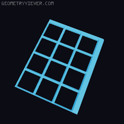 Gridfinity baseplates for Harbor Freight parts organizer - medium (cut) 3D model thumbnail