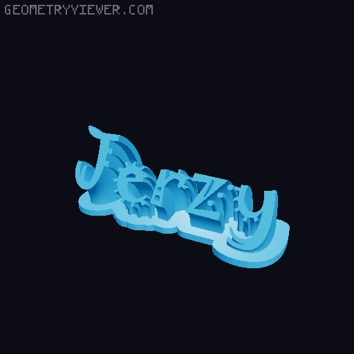 Sweeping crazy name tag 3D model thumbnail