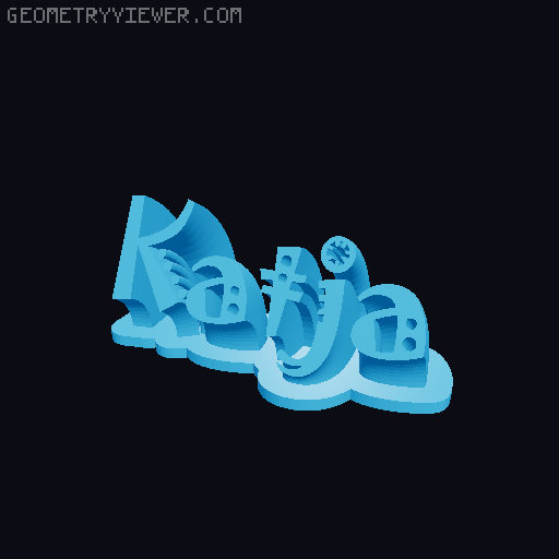 Sweeping crazy name tag 3D model thumbnail