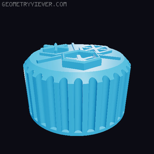 Hexglyph remix for printing in parts 3D model thumbnail