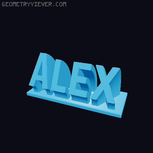 Sweeping Name Tag 3D model thumbnail