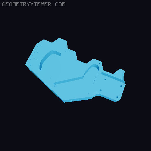 PrusaCaster 4-Hole Bridge (Wilkenson / Gotoh) 3D model thumbnail