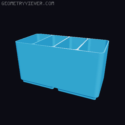Gridfinity USB Cable bin 3D model thumbnail