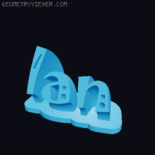 Sweeping crazy name tag 3D model thumbnail