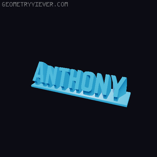 Sweeping Name Tag 3D model thumbnail