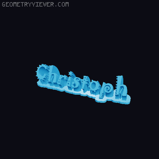 Sweeping crazy name tag 3D model thumbnail
