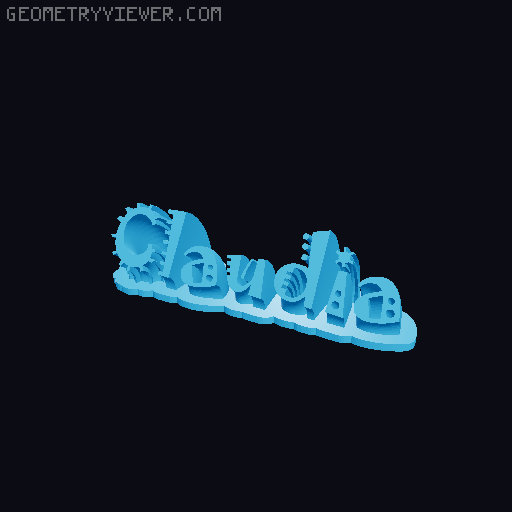 Sweeping crazy name tag 3D model thumbnail