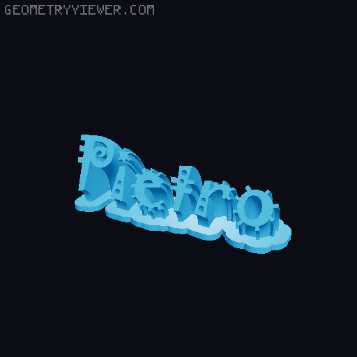 Sweeping crazy name tag 3D model thumbnail