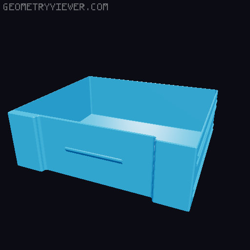 Drawer box set 3D model thumbnail