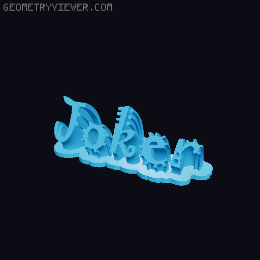 Sweeping crazy name tag 3D model thumbnail