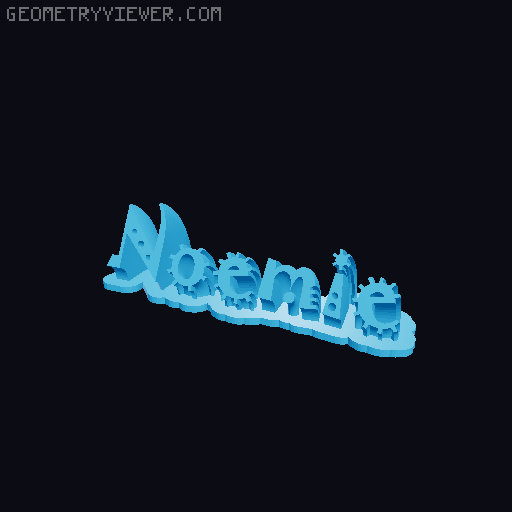 Sweeping crazy name tag 3D model thumbnail