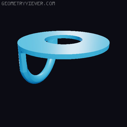 Toilet Lever Handle joint assembly 3D model thumbnail