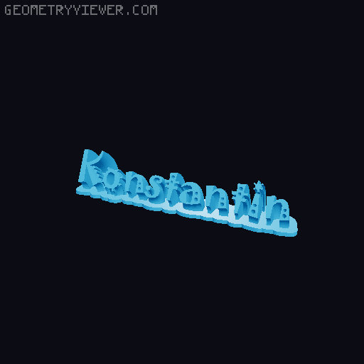 Sweeping crazy name tag 3D model thumbnail