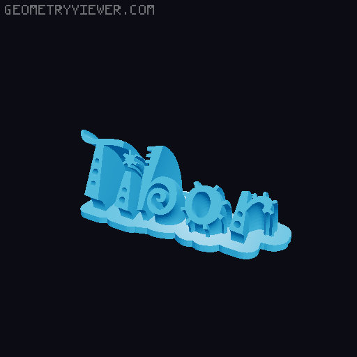 Sweeping crazy name tag 3D model thumbnail