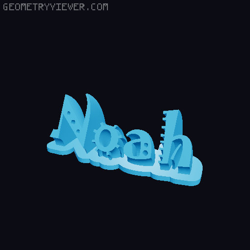 Sweeping crazy name tag 3D model thumbnail