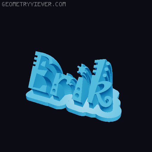 Sweeping crazy name tag 3D model thumbnail