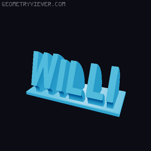 Sweeping Name Tag 3D model thumbnail