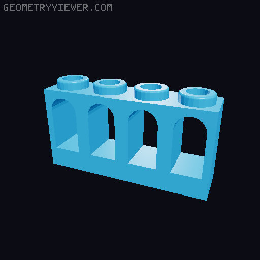 Piezas con Arcos Interiores 3D model thumbnail