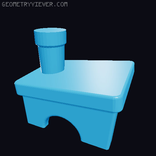 Concrete Benchy Planter Mold 3D model thumbnail