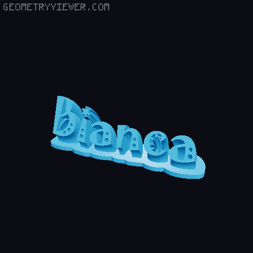 Sweeping crazy name tag 3D model thumbnail