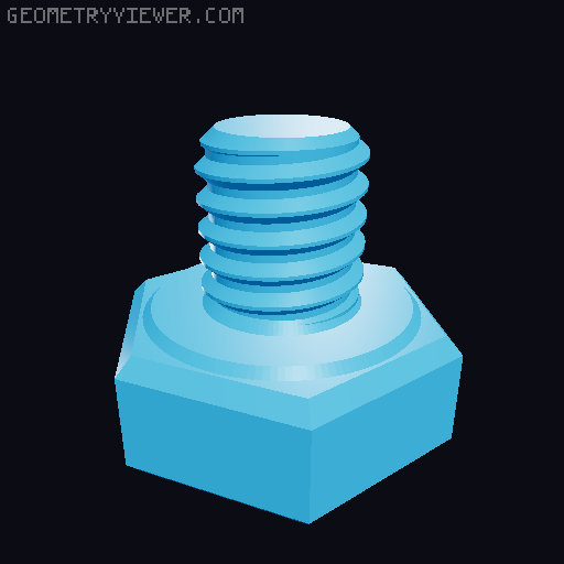 Hundreds of Metric Hex Screws Version 1: M2, M3, M4, M5, M6, M8, M10, M12, M14, M16, ... M48 3D model thumbnail