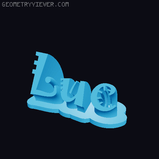 Sweeping crazy name tag 3D model thumbnail