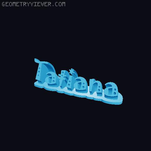 Sweeping crazy name tag 3D model thumbnail
