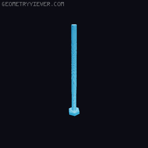 Hundreds of Metric Hex Screws Version 1: M2, M3, M4, M5, M6, M8, M10, M12, M14, M16, ... M48 3D model thumbnail