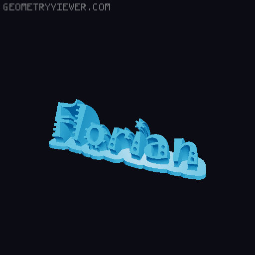 Sweeping crazy name tag 3D model thumbnail