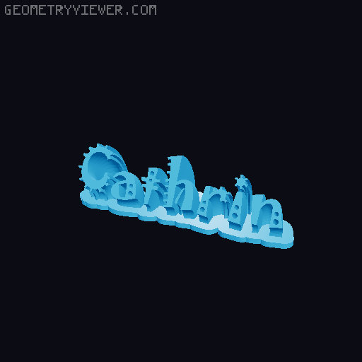 Sweeping crazy name tag 3D model thumbnail