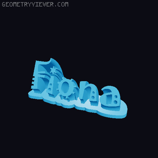 Sweeping crazy name tag 3D model thumbnail