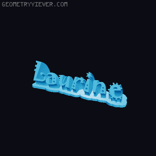 Sweeping crazy name tag 3D model thumbnail