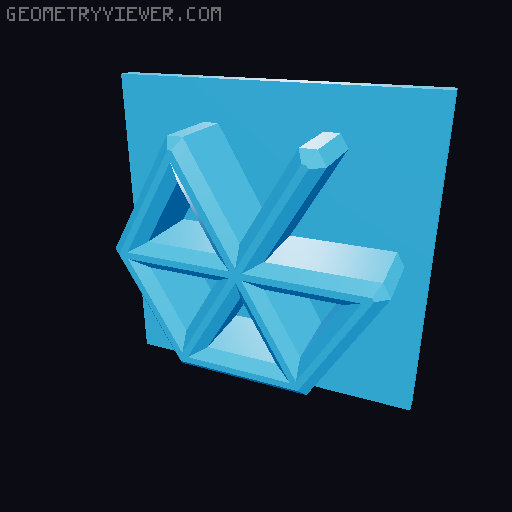 Hexglyph remix for printing in parts 3D model thumbnail