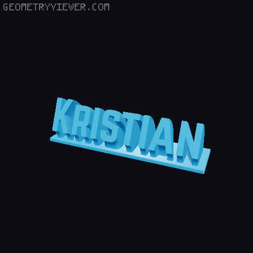 Sweeping Name Tag 3D model thumbnail