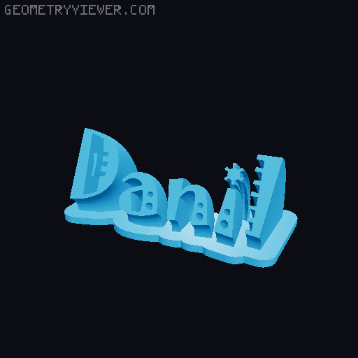 Sweeping crazy name tag 3D model thumbnail