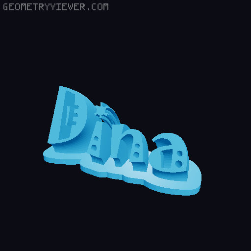 Sweeping crazy name tag 3D model thumbnail