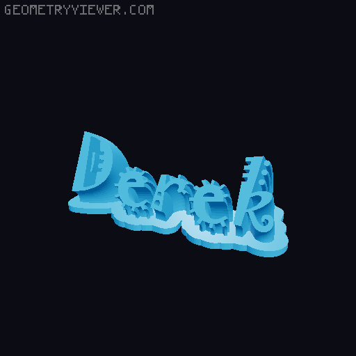 Sweeping crazy name tag 3D model thumbnail