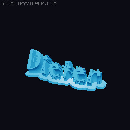 Sweeping crazy name tag 3D model thumbnail