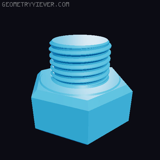 Hundreds of Metric Hex Screws Version 1: M2, M3, M4, M5, M6, M8, M10, M12, M14, M16, ... M48 3D model thumbnail