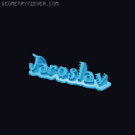 Sweeping crazy name tag 3D model thumbnail