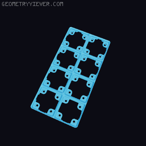 GridFinity Connecting Baseplate with press-fit magnets 3D model thumbnail
