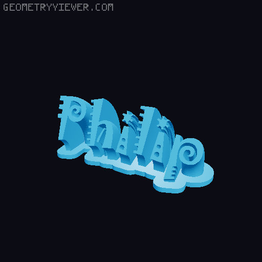Sweeping crazy name tag 3D model thumbnail