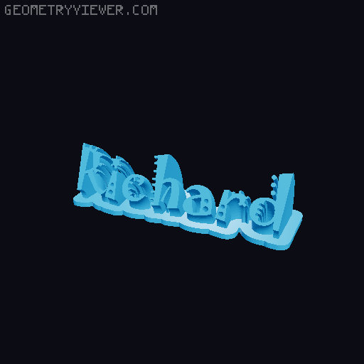 Sweeping crazy name tag 3D model thumbnail