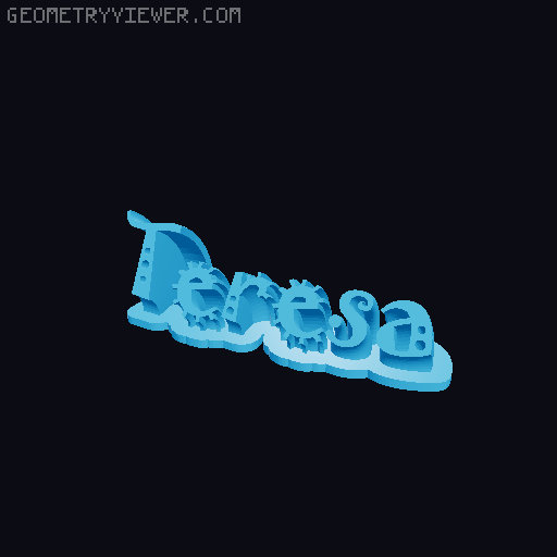 Sweeping crazy name tag 3D model thumbnail