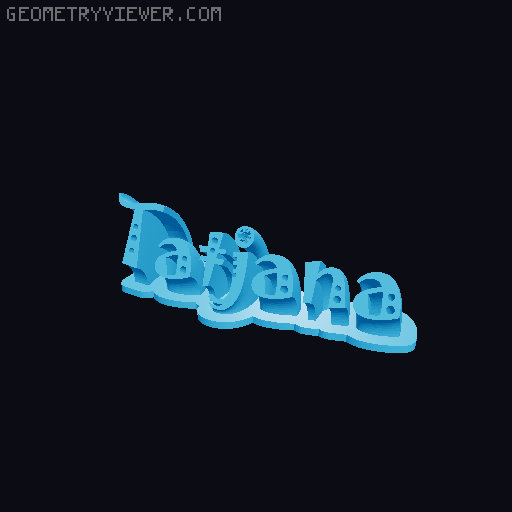 Sweeping crazy name tag 3D model thumbnail