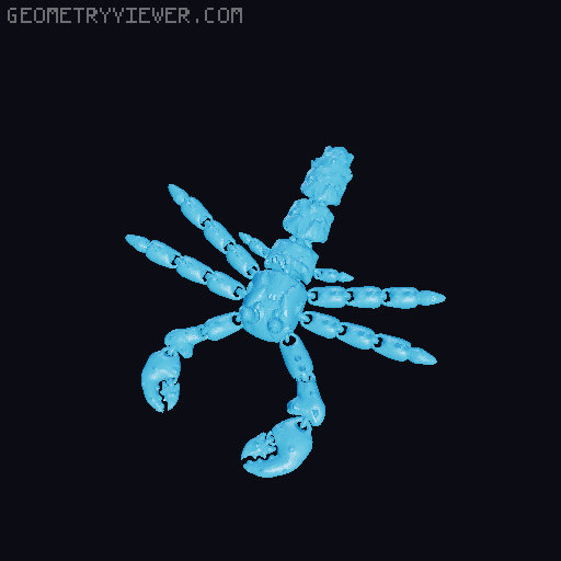 Articulated hermit crab 3D model thumbnail