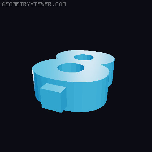 7 - 8 - 9 Numbered Trophies 3D model thumbnail